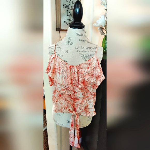 Sweet Rain Tops - Sweet Rain Tropical Off-Shoulder Top